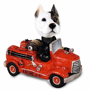 Pit Bull Terrier Fire Engine Doogie Collectible Dog Figurine