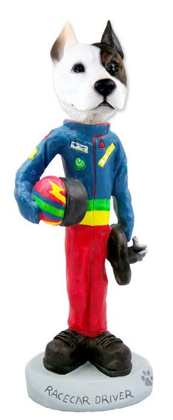 Pit Bull Terrier Racecar Driver Doogie Collectible Dog Figurine