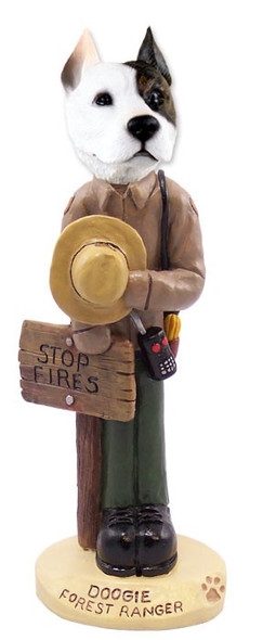 Pit Bull Terrier Forest Ranger Doogie Collectible Dog Figurine