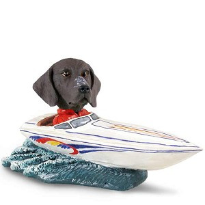 German Shorthaired Pointer Motorboat Doogie Collectible Dog Figurine