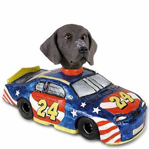 German Shorthaired Pointer Race Car Doogie Collectible Dog Figurine
