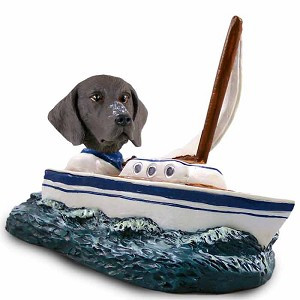 German Shorthaired Pointer Sailboat Doogie Collectible Dog Figurine