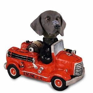 German Shorthaired Pointer Fire Engine Doogie Collectible Dog Figurine