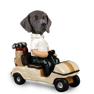 German Shorthaired Pointer Golf Cart Doogie Collectible Dog Figurine