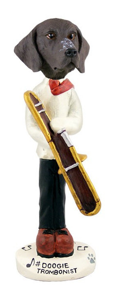 German Shorthaired Pointer Trombonist Doogie Collectible Dog Figurine