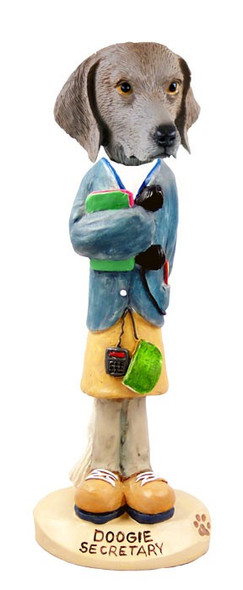 Weimaraner Secretary Doogie Collectible Dog Figurine