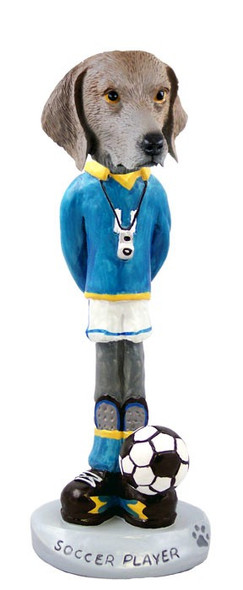 Weimaraner Soccer Doogie Collectible Dog Figurine