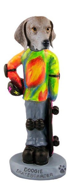 Weimaraner Skateboarder Doogie Collectible Dog Figurine