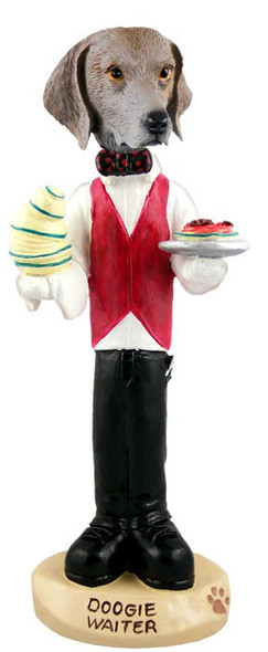 Weimaraner Waiter Doogie Collectible Dog Figurine