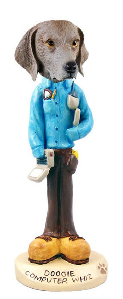 Weimaraner Computer Whiz Doogie Collectible Dog Figurine