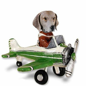 Weimaraner Airplane Doogie Collectible Dog Figurine