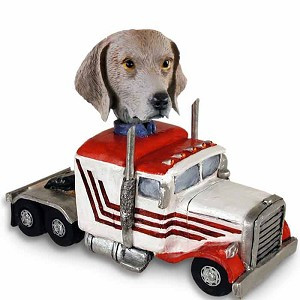 Weimaraner Truck Tractor Doogie Collectible Dog Figurine