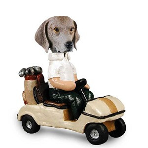 Weimaraner Golf Cart Doogie Collectible Dog Figurine