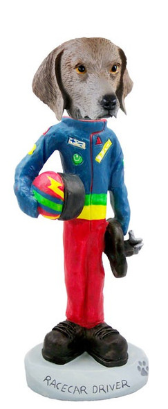 Weimaraner Racecar Driver Doogie Collectible Dog Figurine
