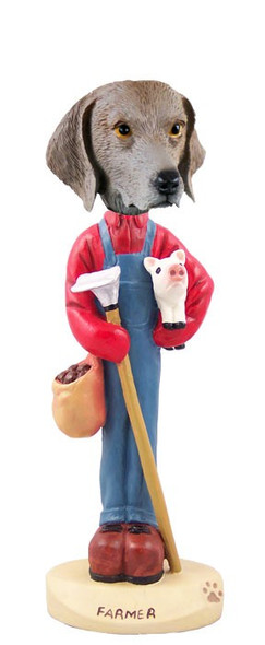 Weimaraner Farmer Doogie Collectible Dog Figurine