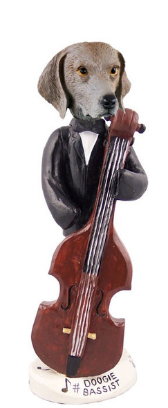 Weimaraner Bassist Doogie Collectible Dog Figurine