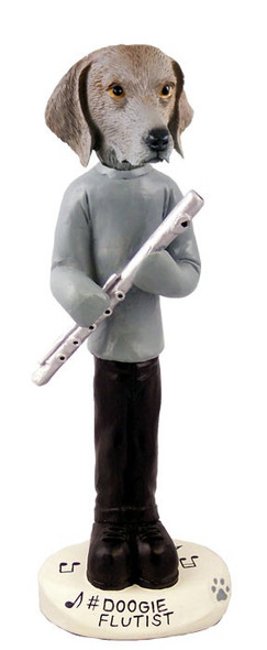 Weimaraner Flutist Doogie Collectible Dog Figurine