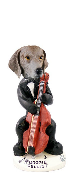 Weimaraner Cellist Doogie Collectible Dog Figurine