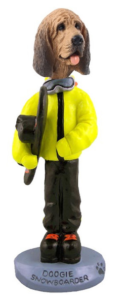 Bloodhound Snowboarder Doogie Collectible Dog Figurine