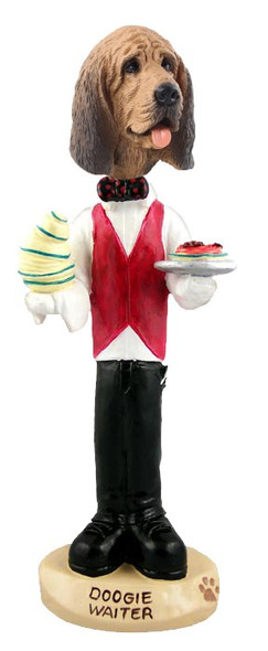 Bloodhound Waiter Doogie Collectible Dog Figurine