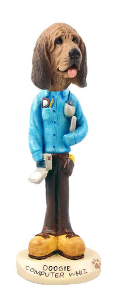 Bloodhound Computer Whiz Doogie Collectible Dog Figurine