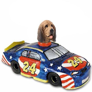 Bloodhound Race Car Doogie Collectible Dog Figurine