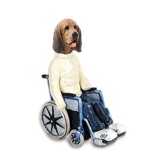 Bloodhound Wheelchair Doogie Collectible Dog Figurine