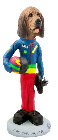 Bloodhound Racecar Driver Doogie Collectible Dog Figurine
