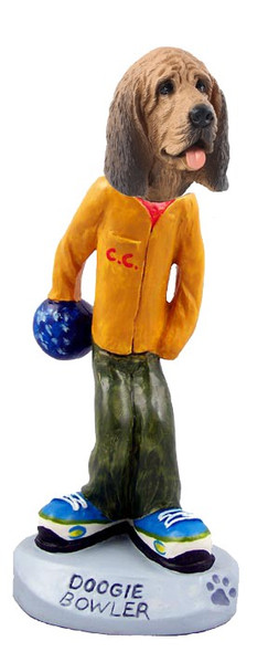 Bloodhound Bowler Doogie Collectible Dog Figurine