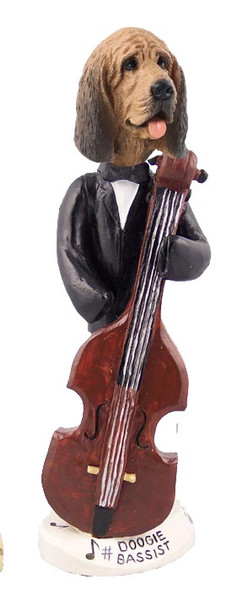 Bloodhound Bassist Doogie Collectible Dog Figurine
