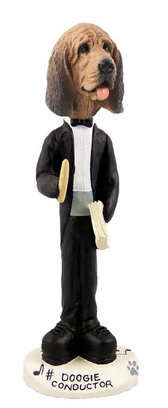 Bloodhound Conductor Doogie Collectible Dog Figurine
