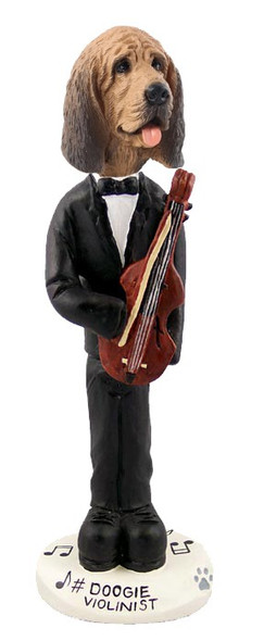 Bloodhound Violinist Doogie Collectible Dog Figurine