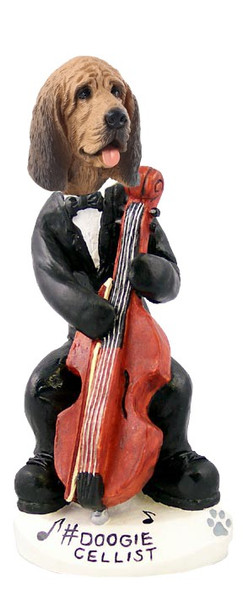 Bloodhound Cellist Doogie Collectible Dog Figurine
