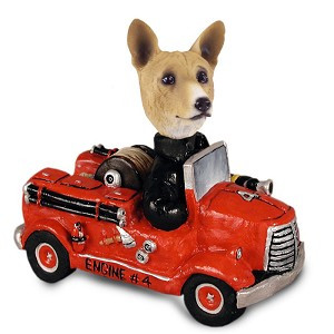 Basenji Fire Engine Doogie Collectible Dog Figurine