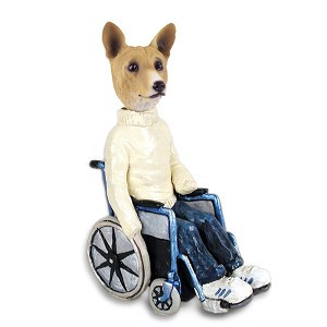 Basenji Wheelchair Doogie Collectible Dog Figurine