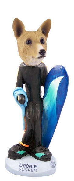 Basenji Surfer Doogie Collectible Dog Figurine