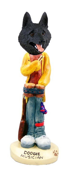 Schipperke Musician Doogie Collectible Dog Figurine