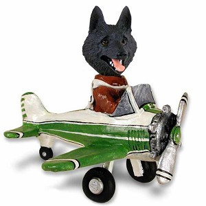 Schipperke Airplane Doogie Collectible Dog Figurine