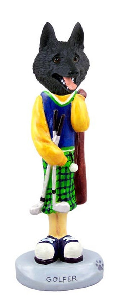 Schipperke Golf Doogie Collectible Dog Figurine
