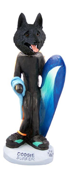 Schipperke Surfer Doogie Collectible Dog Figurine