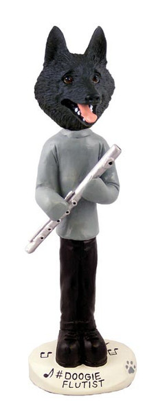 Schipperke Flutist Doogie Collectible Dog Figurine