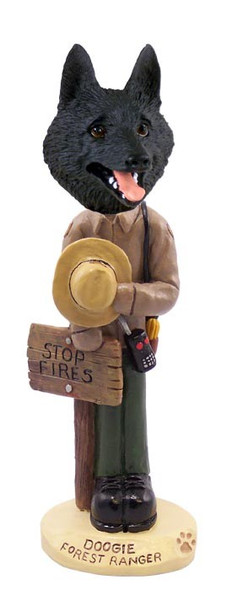 Schipperke Forest Ranger Doogie Collectible Dog Figurine