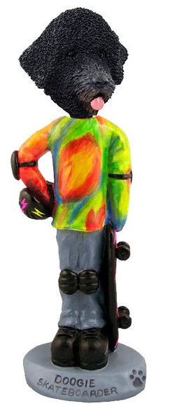 Portuguese Water Dog Skateboarder Doogie Collectible Dog Figurine