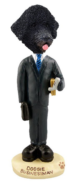 Portuguese Water Dog Businessman Doogie Collectible Dog Figurine