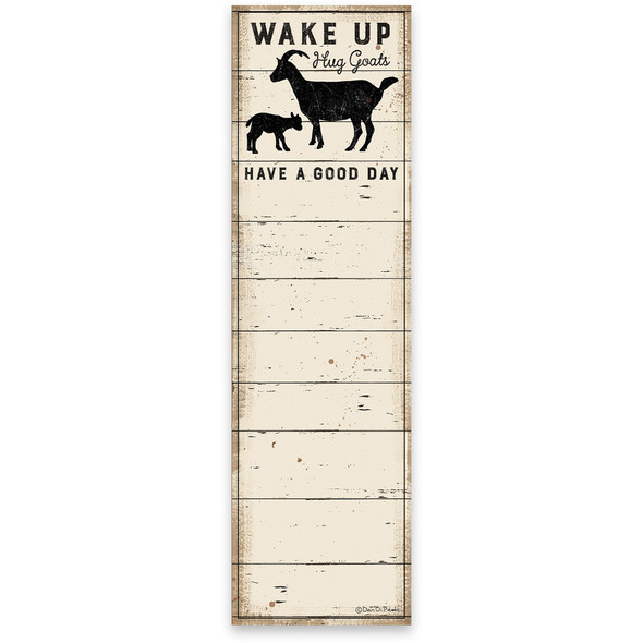 Wake Up Hug Goats & Have A Good Day - Magnetic Paper List Notepad (60 Pages) Farmhouse Collection from Primitives by Kathy
