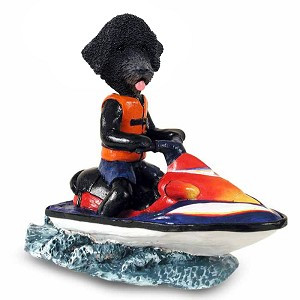 Portuguese Water Dog Jet Ski Doogie Collectible Dog Figurine