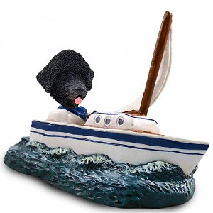 Portuguese Water Dog Sailboat Doogie Collectible Dog Figurine