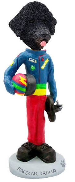 Portuguese Water Dog Racecar Driver Doogie Collectible Dog Figurine