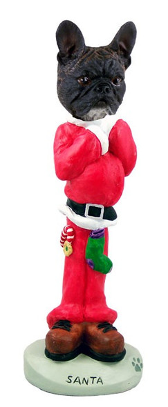 French Bulldog Santa Doogie Collectible Dog Figurine