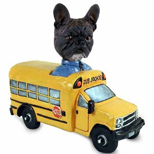 French Bulldog School Bus Doogie Collectible Dog Figurine